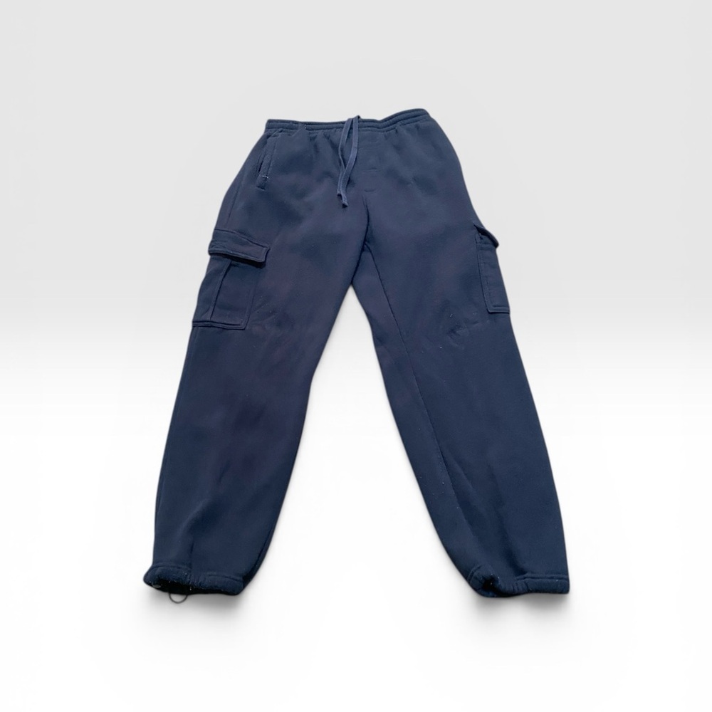 Men's Black Cargo Joggers with Drawstring Waist